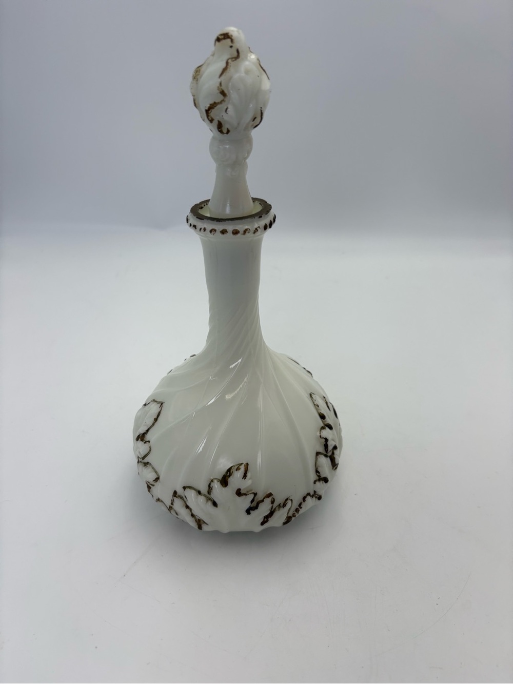 Antique Milk Glass Apothecary Vanity Bottle - Picture 8 of 13